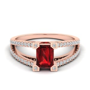 REYES Wholesale Price <b>Emerald</b> Cut 1Ct Ruby Gemstone <b>Rings</b> in 925 Sterling <b>Silver</b> GRA Certified Moissanite Engagement Fine <b>Ring</b> - Product Image 5