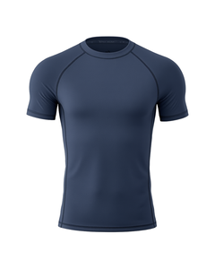 T-shirt de sport à manches courtes pour homme, à séchage rapide, en spandex et polyester, coupe ajustée - Product Image 3
