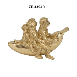 Figura de Mono Moderna Chapada en Oro, Escultura de Latón, Arte Coleccionable, Estatua Decorativa, Fundición 3D Completa, Navidad - Product Image 4