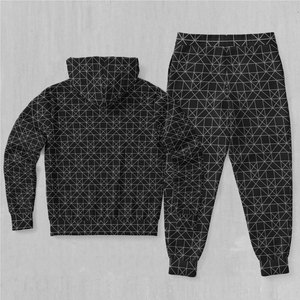 Men's Geometric Print Tracksuit <b>Hooded</b> Full <b>Zip</b> Sweatshirt and Pants Set Casual Autumn Breathable Polyester Jogger Outfit - Product Image 6