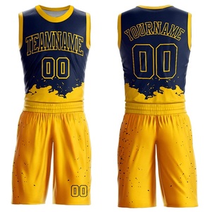 Tenues d'équipe de basketball personnalisées en gros, ensemble uniforme avec coutures surjetées à quatre fils et impression du logo de l'équipe, idéal pour les dunk. - Product Image 5