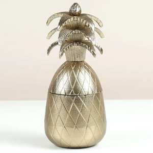 Bol décoratif en métal ananas fait main, design glamour poli, idéal pour la décoration intérieure et les cadeaux - Product Image 1