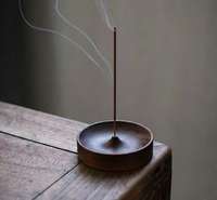 Support de bâtonnets d'encens en bois de santal rustique, écologique et durable, fait main, pour la décoration de la maison, du bureau et du yoga