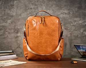 Handmade Custom Genuine <b>Leather</b> <b>Backpack</b> <b>Mens</b> Laptop Bag Luxury Real <b>Leather</b> Rucksack Waterproof Travel Daypack LBK-0163 - Product Image 3