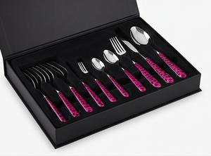 Ensemble de couverts en acier inoxydable rose léopard glamour, 4 pièces, résistant au lave-vaisselle, pour les fêtes et la cuisine - Product Image 6