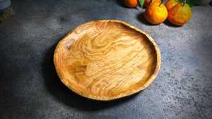 Olive Wood Polished Classic Round Dinner Plate with Customized Logo Packing <b>for</b> <b>Small</b> Appetizers Party Use - Product Image 3