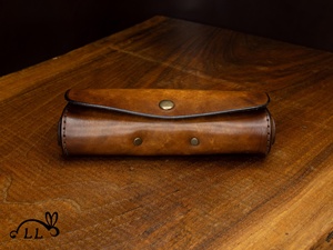Vintage Cowhide Leather <b>Glasses</b> <b>Case</b> Luxury Handmade Pouch Slim Soft <b>Reading</b> Spectacles Protector Cover Bag LGC-0067 - Product Image 1