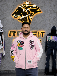 Hoodie surdimensionné personnalisé de qualité supérieure avec patchwork de strass, fermeture éclair, style streetwear, fabricant de hoodies, fournisseur de vêtements en gros - Product Image 6