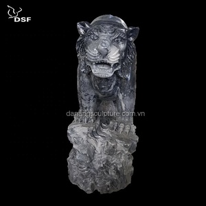 ที่กำหนดเองหินธรรมชาติเสือหินอ่อนประติมากรรมรูปปั้นชีวิตขนาดหินเสือรูปปั้นเสือสีดำรูปปั้น - Product Image 2