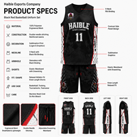 Ensemble d'uniformes de basketball surdimensionnés haut de gamme 100 % polyester maille pour streetball, tenue d'équipe personnalisée OEM
