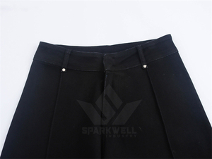 Pantalon large bleu marine pour femme, taille haute, coupe ample, longueur complète, décontracté, jambe droite, pantalon de mode, à porter au quotidien - Product Image 4