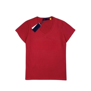 Basics Popular T Shirt Versatile Casual Women's V-Neck Classic Short Sleeve Blank Plain Cheap Price High Quality Summer T-shirts - Product Image 1