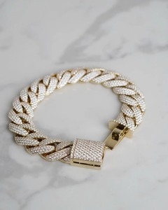 Luxury Men's Silver 925 Diamond Iced Out Chain Bracelet Micro Pave Round Brilliant Cut Everyday Wear Statement Jewelry - Product Image 2