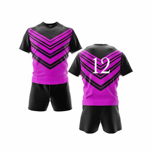 Men Orange Black Striped Soccer Jersey Set Short Sleeve Crew Neck Moisture Wicking 100% Polyester Men Rugby Uniform - Product Image 6
