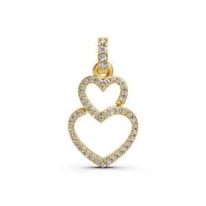 Collar con Colgante de Doble Corazón de Diamante Cultivado en Laboratorio, Oro Amarillo de 14K, Certificado IGI, Chapado en Rodio, Joyería de Lujo para Mujer - Product Image 6