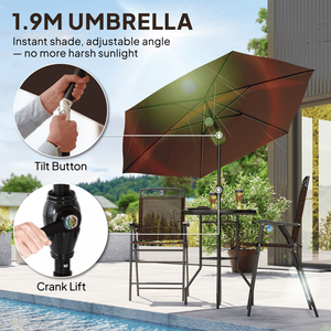Set di Tavolo e Sedie da Pub per Arredamento da Esterno - Product Image 5