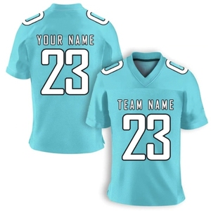 Maillot de football américain personnalisé unisexe grande taille à col en V et manches courtes, impression par transfert thermique, nom et numéro d'équipe, respirant - Product Image 1