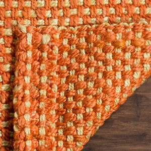 Alfombra de Yute de Color Naranja Sólido, Rectangular, Tejido Plano, Pelo Fino, para Sala de Estar - Product Image 4