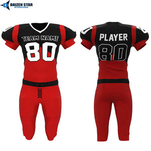 Conjunto de Pantalones y Camiseta de Fútbol Americano para Hombre, Cuello en V, Manga Corta, Absorbe la Humedad, Uniforme Ajustado, Nombre del Equipo 80, Impresión Sublimada - Product Image 2