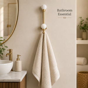 Luxury Brass and Ceramic Wall Hook Decorative Gold Wall Mounted Coat Hook Towel Robe Key <b>Hat</b> <b>Holder</b> Modern Home Bathroom decor - Product Image 3