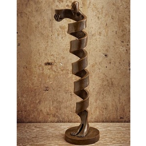 Sculpture abstraite en laiton et aluminium, art décoratif en métal, statue décorative, figurine en métal pour hôtel, décoration de table à domicile - Product Image 5