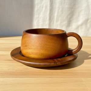 Premium Bamboo Tea <b>Cup</b> and Whiskey Tumblers with Handle Eco-Friendly Reusable Drinkware Luxury Gift Solid wood tea <b>cup</b> - Product Image 2