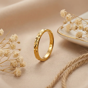 Modern Geometric Inlay Stainless Steel <b>Ring</b> 304 with 18K Real Gold PVD Coated Plating Fashion Jewelry <b>Statement</b> <b>Rings</b> for Women - Product Image 2