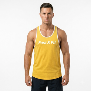 Custom Logo Polyester Knit <b>Tank</b> <b>Top</b> Summer Sporty Style Breathable Quick Dry Anti-Pilling <b>Loose</b> Design Sleeveless Vest - Product Image 1