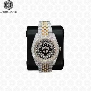 Reloj de Lujo para Hombre Charm, de Acero Inoxidable, 40 mm, Analógico, Mecánico, con Cristal, Diamantes, Brazalete, Fecha Automática, Botón de Fecha, Cierre Oculto - Product Image 3