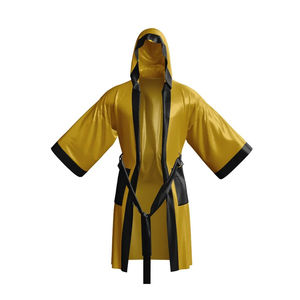Robe de boxe personnalisée de qualité supérieure 2026, robe de boxe dorée, dernier design pour hommes, robes de boxe personnalisées avec capuche - Product Image 3