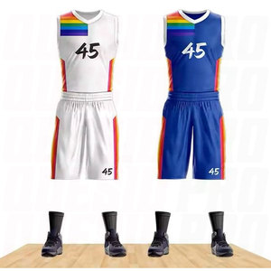 ชุดกีฬาบาสเก็ตบอลระบายอากาศได้ดี เสื้อบาสเก็ตบอลแบบกลับด้านได้ สำหรับผู้ชายและผู้หญิง ซับเหงื่อ แห้งเร็ว น้ำหนักเบา เหมาะสำหรับการฝึกซ้อม - Product Image 3