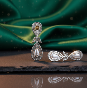 Boucles d'oreilles pendantes en perles blanches naturelles et zirconiums cubiques, argent sterling 925 plaqué or 18 carats, petites boucles d'oreilles pendantes, cadeau pour elle, au prix d'usine - Product Image 2