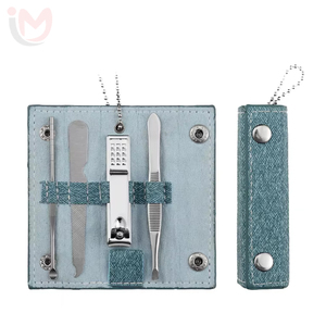 Professional Mini Portable 4Pcs Stainless Steel Travel Manicure Set Grooming <b>Nail</b> Clipper <b>Kit</b> Women Case - Product Image 1