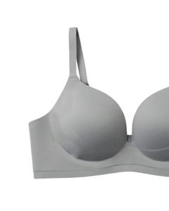 Sujetador Push-Up sin Costuras con Aros para Mujer, Color Sólido Básico, Tirantes Fijos, Espalda en Y, Todas las Temporadas, Lavable a Máquina, Tejido de Punto - Product Image 2