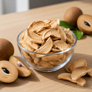 Rodajas de Chikoo Liofilizadas a Granel de Calidad Premium, 100% Sapota Real, Veganas, Sin Azúcar, Ligeras y Crujientes, Snack Saludable Listo para Comer - Product Image 1