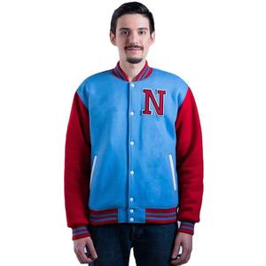 Chaqueta DEPORTIVA UNIVERSITARIA informal holgada con logotipo personalizado, chaqueta personalizada de béisbol con bordado pesado para hombre - Product Image 1