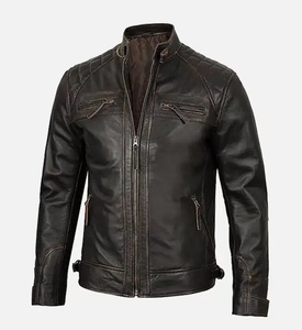 Vestes de motard rétro vintage pour hommes, design personnalisé, nouvelle mode, veste en cuir, faible MOQ - Product Image 1