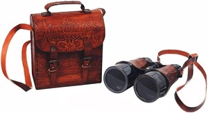Victorian Brass Marine Binoculars with Leather Case Antique Nautical Telescope Vintage Maritime <b>Optical</b> <b>Instrument</b> Wholesale - Product Image 3