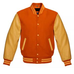 Blouson Bomber Universitaire Personnalisé pour Homme, Style Letterman, Manches en Cuir, Logo Frontal Personnalisable - Product Image 6