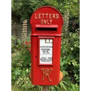 Red Vintage <b>Post</b> <b>Box</b> With Stand Groun <b>Mount</b> For Garden Supplies & Farmhouse Outdoor Decoration - Product Image 3