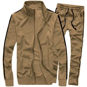 Chándal de Forro Polar con Capucha para Hombre, Color Caqui, Corte Regular, Tejido de Punto, Color Sólido, Ropa Casual de Invierno, Cuello Alto, Transpirable y Ecológico - Product Image 1