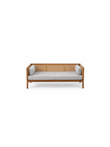Sofá Cama Escandinavo con Estructura de Madera Maciza y Cojín de Tela, Diseño Convertible para Sala de Estar, 3 Plazas - Product Image 1