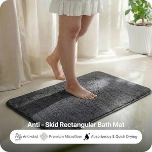 Tapis de bain antidérapant absorbant l'eau, couleur unie, simplicité moderne, personnalisé, pour cuisine et salle de bain - Product Image 3
