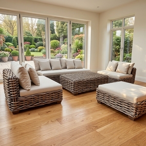 New Durable Modern Minimalist Rattan Living Room Sofa Set Luxury Outdoor Patio Garden Sectional Lounge Seating Cushions Hotel - Product Image 4