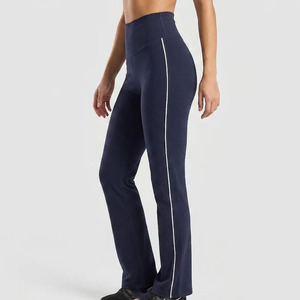 Wholesale Women's High Waist Breathable Elastic Waist Workout <b>Flare</b> <b>Leggings</b> Fitness Top Sets New Sportswear Suit Gym Yoga Sets - Product Image 3