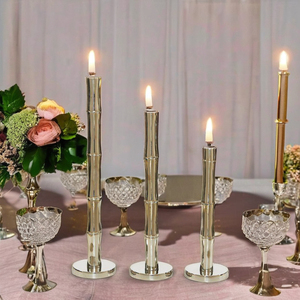Ensemble d'accessoires décoratifs de luxe pour la maison de 3 bougeoirs élégants pour table à manger pour la décoration de la Saint-Valentin - Product Image 1