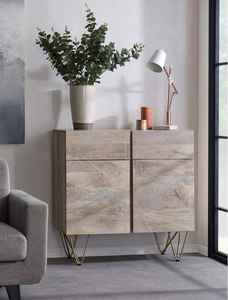 Aparador Moderno de Madera Maciza Ecológica Hecho a Mano con Diseño Europeo, Incrustaciones Doradas, Modular y Multifuncional para Sala de Estar - Product Image 2