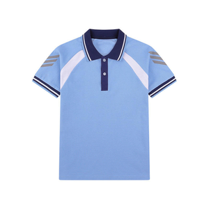เสื้อโปโลโรงเรียนมัธยมสีฟ้าอ่อนสำหรับกีฬาโรงเรียน ขายส่ง เสื้อยูนิฟอร์มโรงเรียนแบบกำหนดเอง เสื้อยืดกอล์ฟ โพลีเอสเตอร์/คอตตอน - Product Image 2