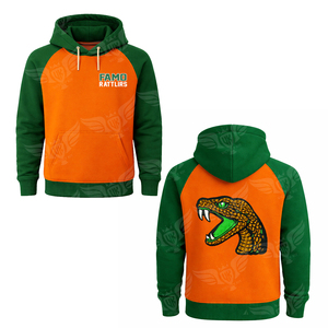 Conjunto Deportivo Personalizado de la Universidad Agrónoma y Mecánica de Florida para Mujer, Sudadera Corta Verde y Naranja y Pantalones Deportivos de Cintura Alta, Estilo Universitario, Ropa Deportiva Urbana - Product Image 2