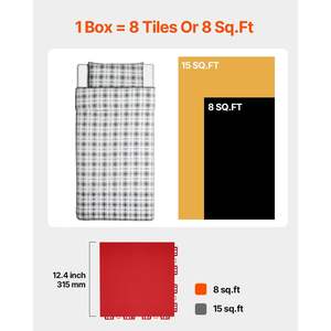 Dalles de sol sèches rouges 12 x 12, 8 pièces, emboîtables, surface d'entraînement polyvalente, pour piste de danse, hockey et tir, 8 m² Ft/Boîte - Product Image 6